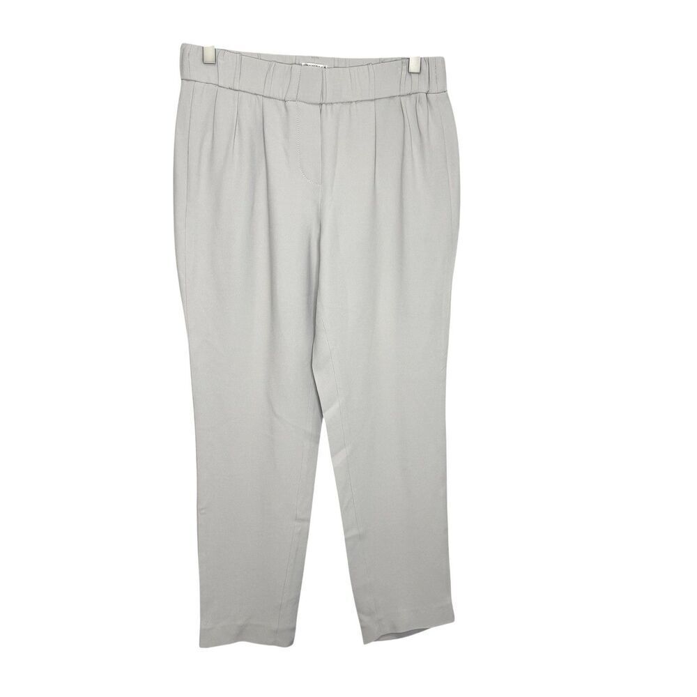 Brunello Cucinelli Pants Womens 6 Gray Silk Blend Pleated Cropped Made in Italy